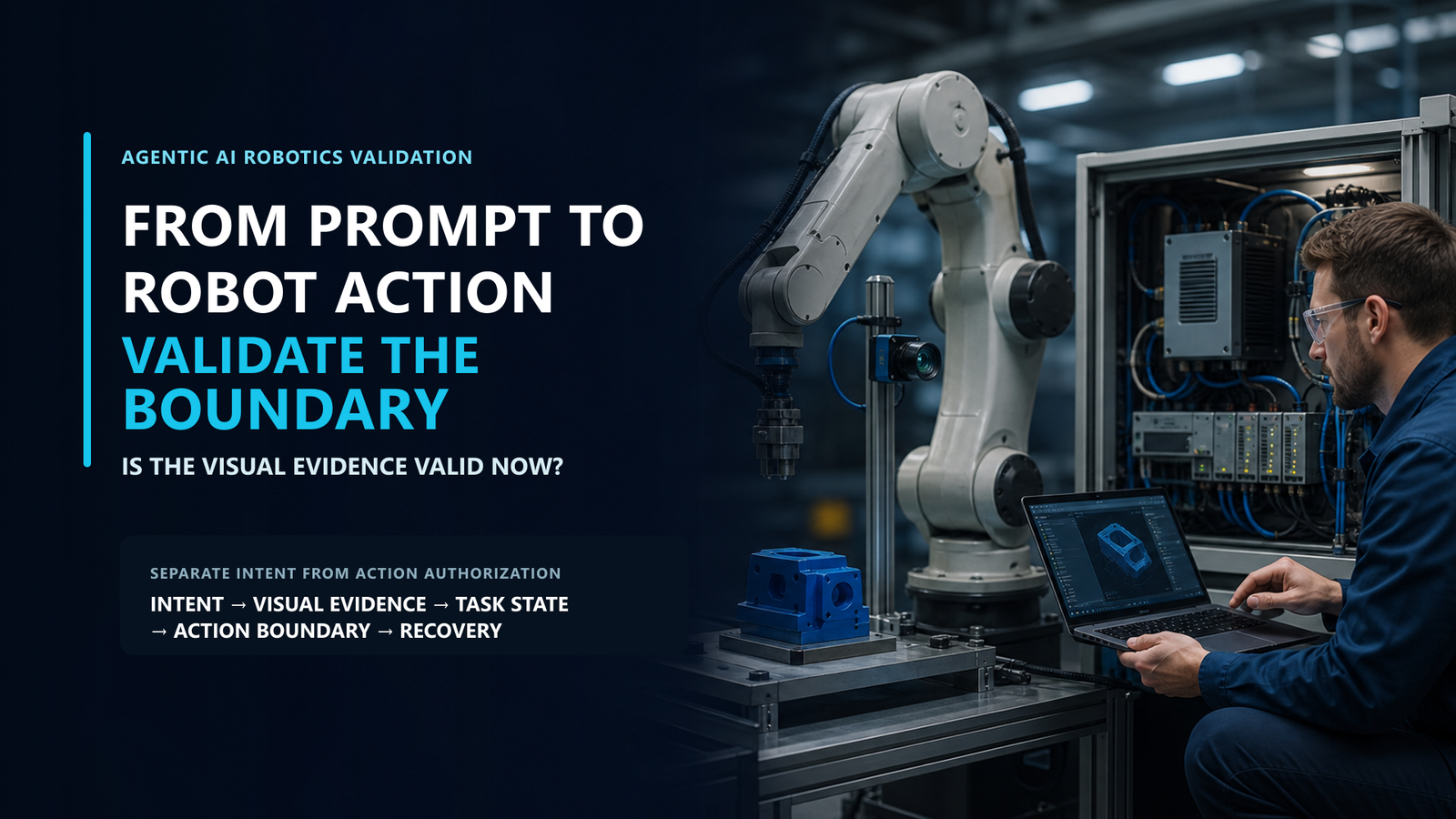 Seven gates from intent to action for agentic AI robotics validation